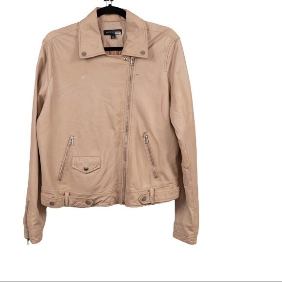Slate & Willow Nude Classic Leather Moto Jacket size XL - Picture 2 of 12